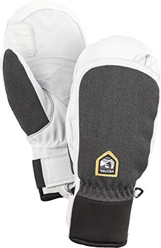 Hestra Ski Gloves: Army Leather Patrol Winter Cold Weather Mens Mitten, Charcoal, 8