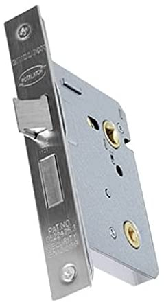 Gridlock High Quality Bathroom Privacy Lock, 2.5 inch/65mm Mortice Toilet/Restroom Door Sashlock, Suitable for Both Left and Right Hung Doors (65mm, Chrome)