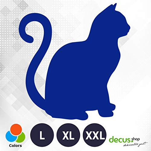 Decus Shop Katze Silhouette XL 0141 (blau) // Sticker OEM JDM Style Aufkleber