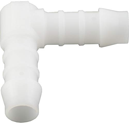 Fittingteile - Winkel Schlauchverbinder aus Kunststoff PVDF für Lebensmittel bis 10 bar (Ausführung: L-Verbinder - Schlauch Ø innen: 9 mm)