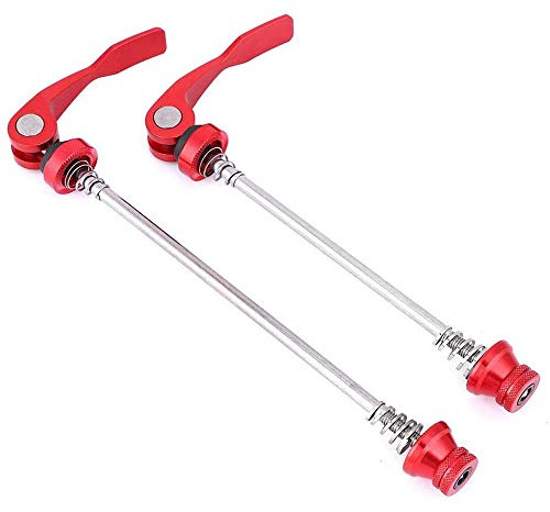 ANCLLO Fahrrad-Schnellspannhebel,Schnellspannset Vorderrad Hinterrad,Schnellspanner, Spieße, Aluminiumlegierung,Ultraleicht Speichenradnabe Vorder und Hinterspieße,für Rennrad und Mountainbike MTB,Rot