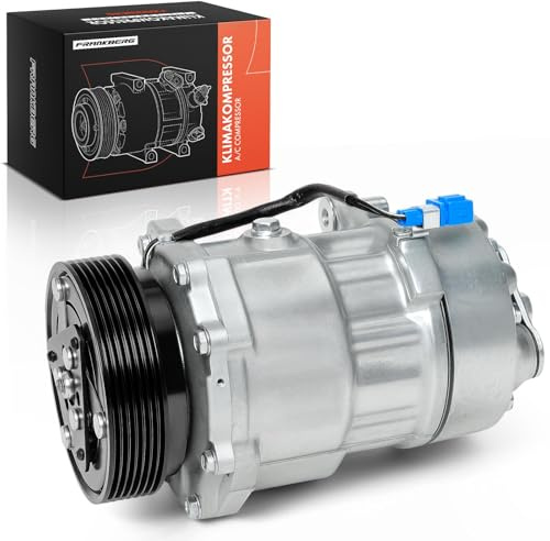 Frankberg Compresor de aire acondicionado con embrague, gasolina | Compatible con: P.a.s.s.a.t Variante 35I 3A5, S.h.a.r.a.n 7M6 7M8 7M9, P.a.s.s.a.t 35I 3A2, Golf III Variante 1H5