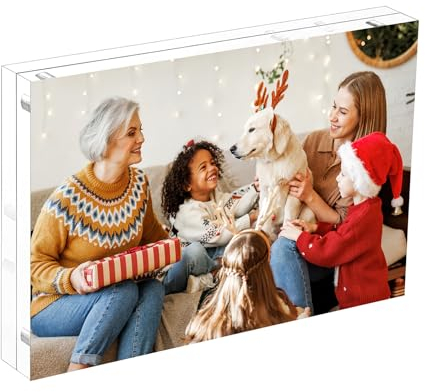 HIIMIEI Acryl Bilderrahmen 10x15cm, Magnetischer Doppelseitiger Bilderrahmen Beidseitig Sichtbar Rahmenloser Bilderhalter Transparent