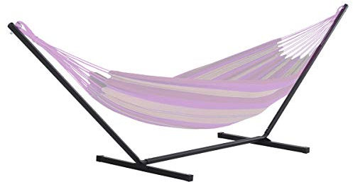 Outsunny Soporte para Hamaca de Metal Estructura para Hamaca Carga 120 kg para Jardín Terraza Patio 360x92x112 cm Negro