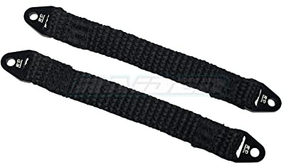 85mm Suspension Damper Travel Limit Straps for Traxxas EREVO 2.0 E-REVO REVO 3.3 Summit Slayer for Axial AX10 SCX10 EXO Wraith Yeti RC Crawler - Black 2pcs