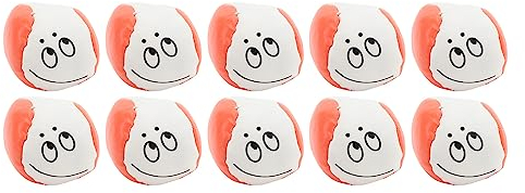 HEEPDD Sitzsäcke, Cornhole Sitzsäcke, Interessanter Wurf, 10 Stück, Niedliches Gefühlsmuster, Ceramsite-Schaum, PU-Leder, Rund für Spiele Im Freien für (Orange)