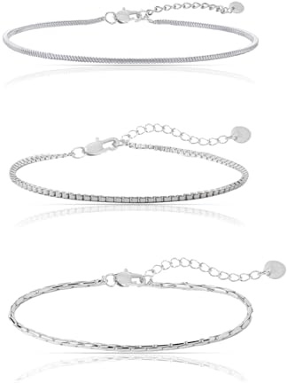 Made by Nami Herren Armband aus Edelstahl Silber/Gold Minimalistisches Armband Herren Armbänder für Herren Silberarmband Männer Filigrane Cuban Link Chain Armkette