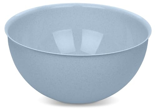 Koziol PALSBY M & L Schüssel 2 & 5 Liter | Salatschale Servierschale Rührschüssel | bruchfest stapelbar biozirkulärer Kunststoff spülmaschinengeeignet | Küche Haushalt (nature flower blue, 2 Liter)