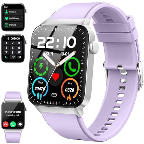 Smartwatch für Damen und Herren, mit Bluetooth-Anruf, 1,85 Zoll, Smartwatch mit Schrittzähler/Herzfrequenzmesser/Schlaf, Smartwatch mit 100 + Sportmodi, wasserdicht IP68, integrierte Uhr für Android