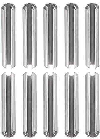 DTGN M4 x 35mm(DxL) Scanalato Molla Perno - 20pz - Ottimo per Casa Macchina Fissaggio - 304 Inox Acciaio Molla Tassello Tensione Rotolo Perno - Argento