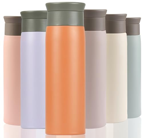Thermal Flask, Travel Cup for Hot and Cold Drink, Small Water Bottle, 500ml | Double Wall, Stainless Steel, Insulated, with Leakproof Lid and Filter, Hygienic Drink Opening Used for Water, Coffee, Tea