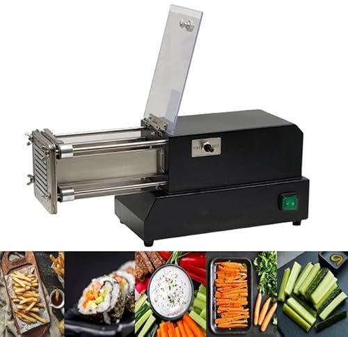 WHYYDSS Tagliapatate Professionale per Patatine Fritte, tagliapatate in Acciaio Inox, tagliapatate Elettrico per Patatine Fritte, Ottimo per Patate, Carote, cetrioli per Cucina Commerciale,Black