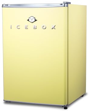 ICEBOX 2.5 Cu. Ft. Compact Refrigerator, ENERGY STAR Certified Small Refrigerator, Single Door Mini Fridge with Chiller Compartment, R600a Refrigerant, IBCR25SUN, Sun Yellow