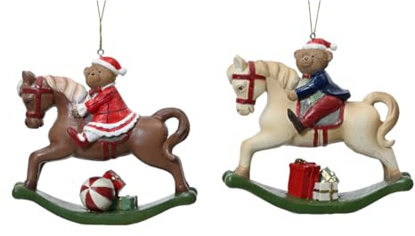 Addobbo Albero Di Natale Orso Cavallo Dondolo 12cm Prodotto Assortito - Varzi il Natale dal 1956