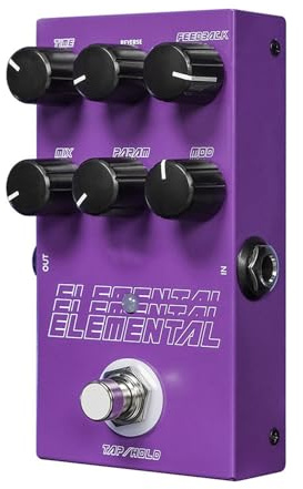 Digital Delay Pedal with 9 Effects Knob Control Guitar Pedal Input Output Metal Case (Viola)