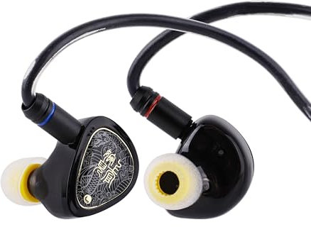 Linsoul TANGZU Wan'er S.G II in Ear Monitor, Cuffie HiFi Cablate, Auricolari Gaming IEM con Driver Dinamico da 10mm e Diaframma PET con Cavo OFC Staccabile 2Pin per DJ Audiofili(Nero,4.4mm)