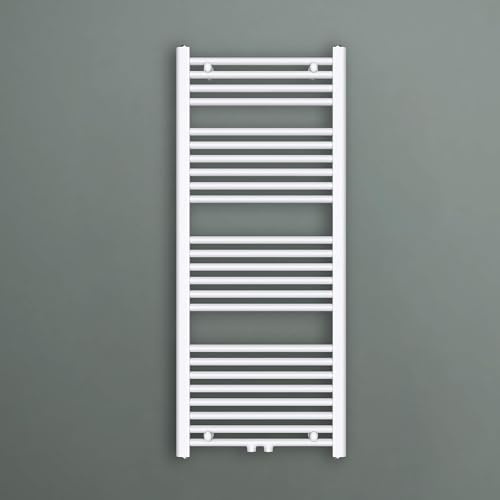 Mai & Mai Badheizkörper Badheizung Heizkörper Bad 50x120cm Weiß | Handtuchheizkörper für Bad, Seitenanschluss & Mittelanschluss Handtuchtrockner Röhrenheizkörper