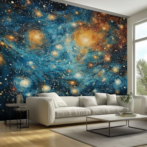 Generisch Tapete 3D Fototapete Galaxie Universum 300 x 210 cm Vliestapete Wandbild Fototapeten, Vlies Tapeten Wandtapete Schlafzimmer, Wohnzimmer, TV Hintergrund Wand Moderne Wanddeko &KyM689