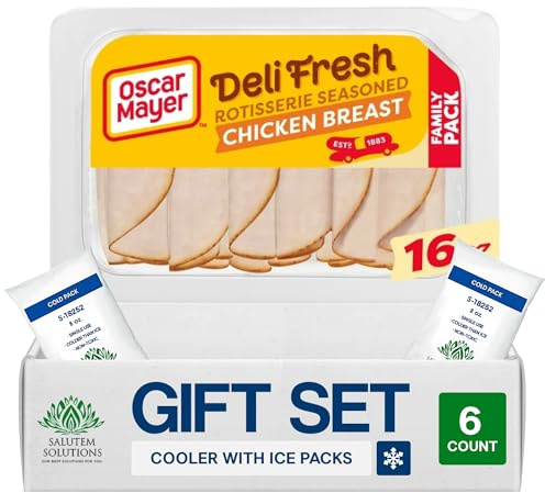 Salutem Vita – Rotisserie Seasoned Sliced Chicken Breast Deli Lunch Meat, Gift Set: – Pack of 6
