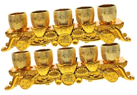 MUCKLILY Ensemble De 2 Tasses À Thé Sacrificielles Ensemble D' Et De Calice Pour Cérémonies Religieuses – Ustensiles De Culte Pour Temples Domestiques Et Petits Espaces