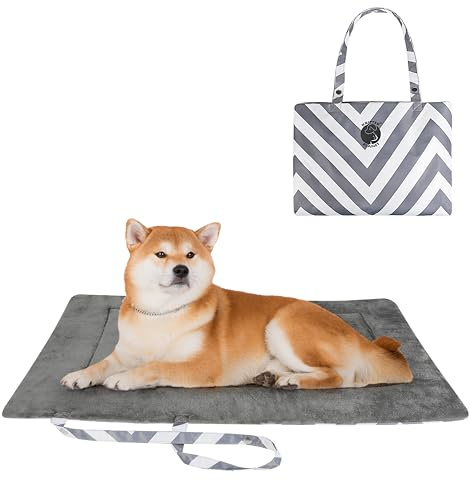 Kritter Planet wasserdichte Katze Hundematte, Faltbare Waschbare Haustier Outdoor Hundedecke für Reisen Camping Outdoor, Faltbare Haustiermatte mit Griffen, Kleine Mittlere Hundebettdecke 80 x 60CM