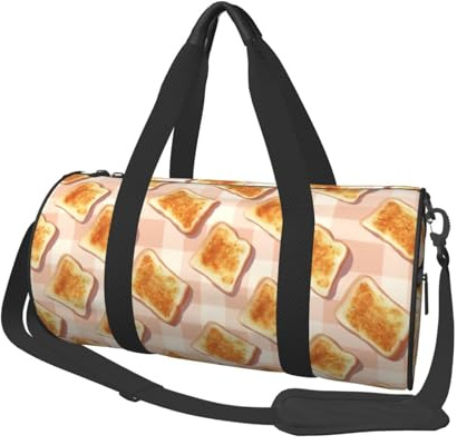 Sac de voyage mignon imprimé Toast pour femmes et hommes, sacs de sport pour le week-end, articles personnels de voyage