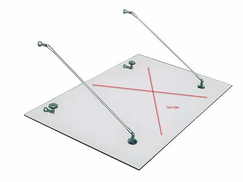Vordach für Haustür – Glashalter Set Edelstahl – Halterung für Glasvordach & Glasdach ohne Glas – wetterfest, rostfrei, schwere Ausführung für Außenbereich Überdachung (Silber, 2 Sets (1m))