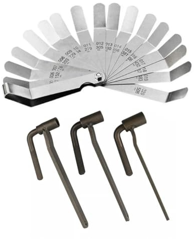 Set di strumenti per la regolazione della valvola del motociclo in acciaio inox, include un misuratore di spessimetro accurato per la messa a punto