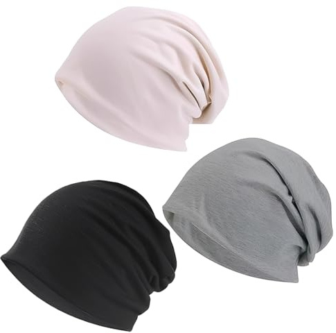 KRYMXAR Beanie Damen, 3 Stück Chemo Mütze, Leichte Sommermütze Damen, Dünne Mütze Damens, Kopfbedeckung Chemo, Mützes Damens Sommer