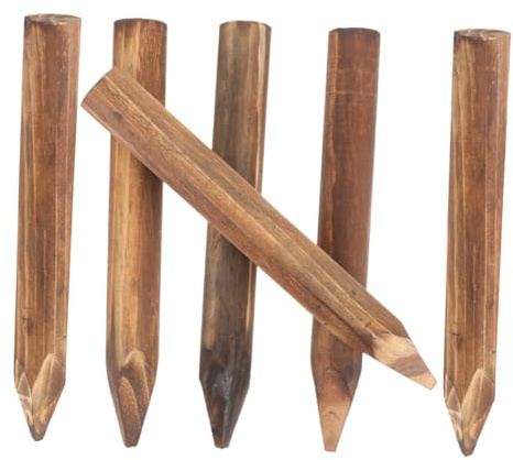 Toyvian 6pièces Piquets De Clôture Bois Pour Jardin Et Pelouse Carbonisés Résistants Aux Intempéries Bordures Décoratives
