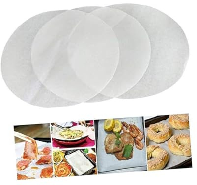 DIYEAH 100 piezas Papel para Hornear Redondo Papel de Silicona Antiadherente para Repostería y Barbacoa Absorbente de Aceite para Moldes de Pastel y Vaporera