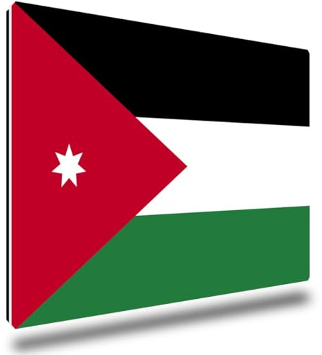 TRIOSK Kühlschrankmagnete Länderflaggen Magnet Flagge Jordanien Länder Reise Souvenir Geschenk für Reiselustige Frauen Männer Weltenbummler Kühlschrank stark eckig groß 85x55 mm