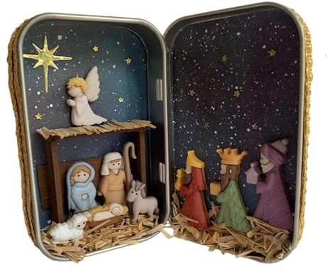 Tragbare Weihnachts Krippe Tragbare festliche 3D Figuren der Heiligen zur