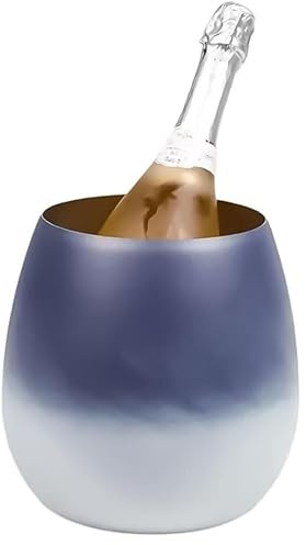 Isbehållare, Flerfärgad is- och champagnehink i rostfritt stål med spade for fester(Blue)