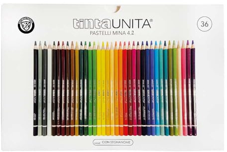 Generico PASTELLI TINTA UNITA 36 PEZZI COLORI ASSORTITI, nuova mina 4,2mm