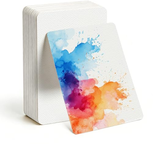 50 ark akvarellpapper A6 rektangulär 10 x 15 cm akvarell kort blankt | Rektangulärt akvarellpapper 10 x 15 cm, 300 g/m² starkt, perfekt för vattenfärg, breving, gör-det-själv-kort och inbjudningar