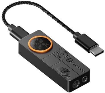 Fosi Audio DS3 Dongle Amplificateur DAC USB-C, Ampli Casque Portable avec Audio Spatial 7.1 pour Jeux Vidéo, ES9039Q2M XMOS Powered, 3,5 mm Simple 4,4 mm Symétrique, pour PC/Phone/PS5/Switch (Noir)