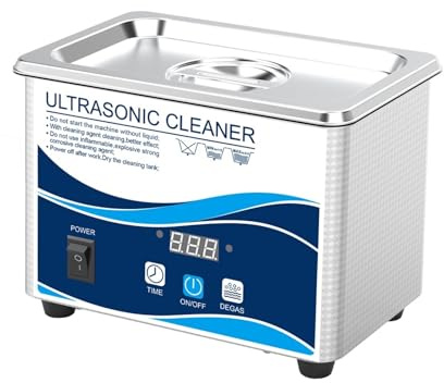 800ML Ultrasonic Cleaning Machine for Jewelry, Watches & Dentures - Digital Timer, Powerful 50W, Home Use, Compact & Efficient Cleaner