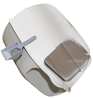 lmoikesz Cajas de Arena para Gatos Cerradas con Puerta con Hebilla extraíble, Bandeja de Arena Mejorada, bacinilla fácil Limpiar para dueños Mascotas, Cajas Cubiertas para Gatitos con Accesorio