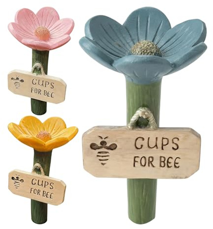 Mangiatoia per api – Resina 11 x 6,5 x 6,5 cm | Mangiatoia per colibrì | Stazione di irrigazione per api, fiore per giardino, cortile, impollinatore esterno, decorazione per bevande