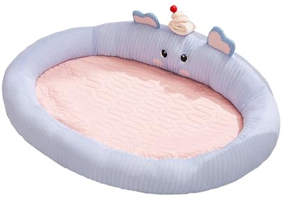 Galatée Coussin pour Chien en Latex Ice Silk, Respirant (M, Bleu) | Matelas Pour Animaux De Compagnie Garni De Coton Nuage, Tapis De Couchage Antidérapant, Convient Aux Chats Et Aux Chiens