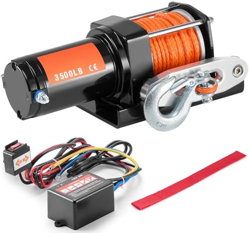 chain hoist 3500lbs Electric Winch ATV/UTV Wired Car With 39 Ft Synthetic Rope Aluminum IP55 Waterproof For Towing Boat Truck