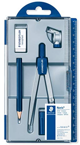 Staedtler Noris Club 550 60 S1 - Set di compasso con 6 pezzi per la scuola