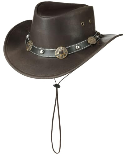 Scippis Concho Läderhatt - L (58-59 cm) brun
