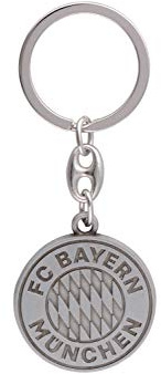 FC Bayern München Schlüsselanhänger- Logo silber - Anhänger Keychain FCB