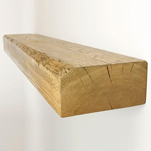 Funky Chunky Furniture Solid Wood Oak Floating Shelf - 19 x 9cm | Length: 160cm, Finish: Smoke Oak