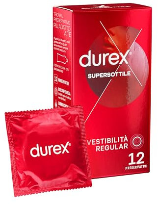 Durex Contatto Comfort Preservativi Sottili ad Alta Sensibilità, 12 Profilattici, 12 Unità (Confezione da 1)