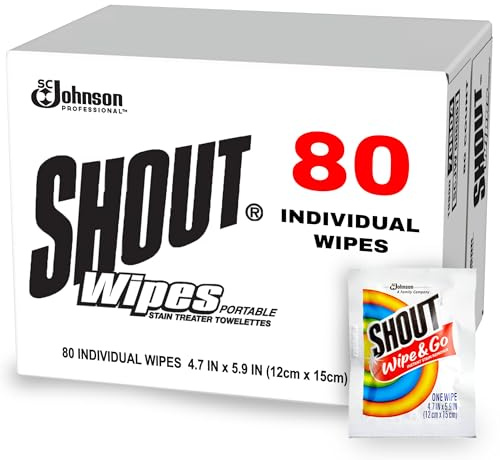 SHOUT Instant Fleckenentferner Tuch Tücher (80 Zählen)