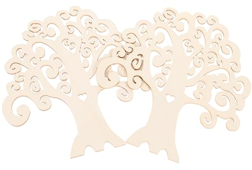 ROSENICE Holzbaum-Verzierungen, Loch, Liebe, Herzform, für Heimwerker, MDF, Familienbaum, Basteln, 2 Stück