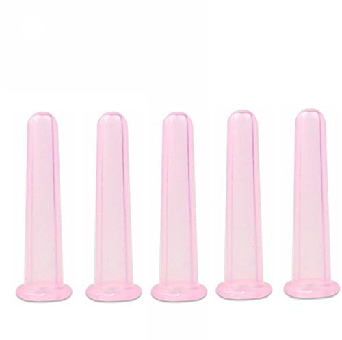 Queen Caja 5pcs Mini Cara Cara Ojos Silicona Masaje Cups topwell – Ventosa Masaje al vacío Cup, Rosa, Free